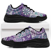 Mele Kalikimaka Hawaii Christmas Chunky Sneakers Poni Seamless Floral Motif - Polynesian Pride