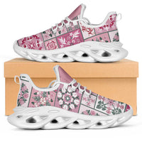 Mele Kalikimaka Hawaii Christmas Clunky Sneakers Akala Seamless Floral Motif - Polynesian Pride