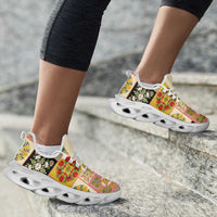 Mele Kalikimaka Hawaii Christmas Clunky Sneakers Melemele Mama Seamless Floral Motif - Polynesian Pride