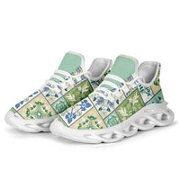 Mele Kalikimaka Hawaii Christmas Clunky Sneakers Omaomao Seamless Floral Motif - Polynesian Pride