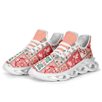 Mele Kalikimaka Hawaii Christmas Clunky Sneakers Ulaula Seamless Floral Motif - Polynesian Pride