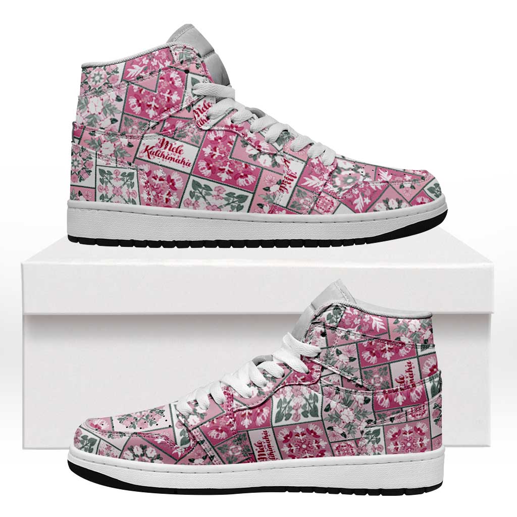 Mele Kalikimaka Hawaii Christmas High Sneakers AJ1 Akala Seamless Floral Motif - Polynesian Pride