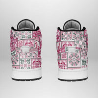 Mele Kalikimaka Hawaii Christmas High Sneakers AJ1 Akala Seamless Floral Motif - Polynesian Pride