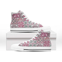 Mele Kalikimaka Hawaii Christmas High Top Shoes Akala Seamless Floral Motif LT9 - Polynesian Pride