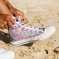 Mele Kalikimaka Hawaii Christmas High Top Shoes Akala Seamless Floral Motif LT9 - Polynesian Pride