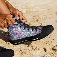 Mele Kalikimaka Hawaii Christmas High Top Shoes Poni Seamless Floral Motif LT9 - Polynesian Pride