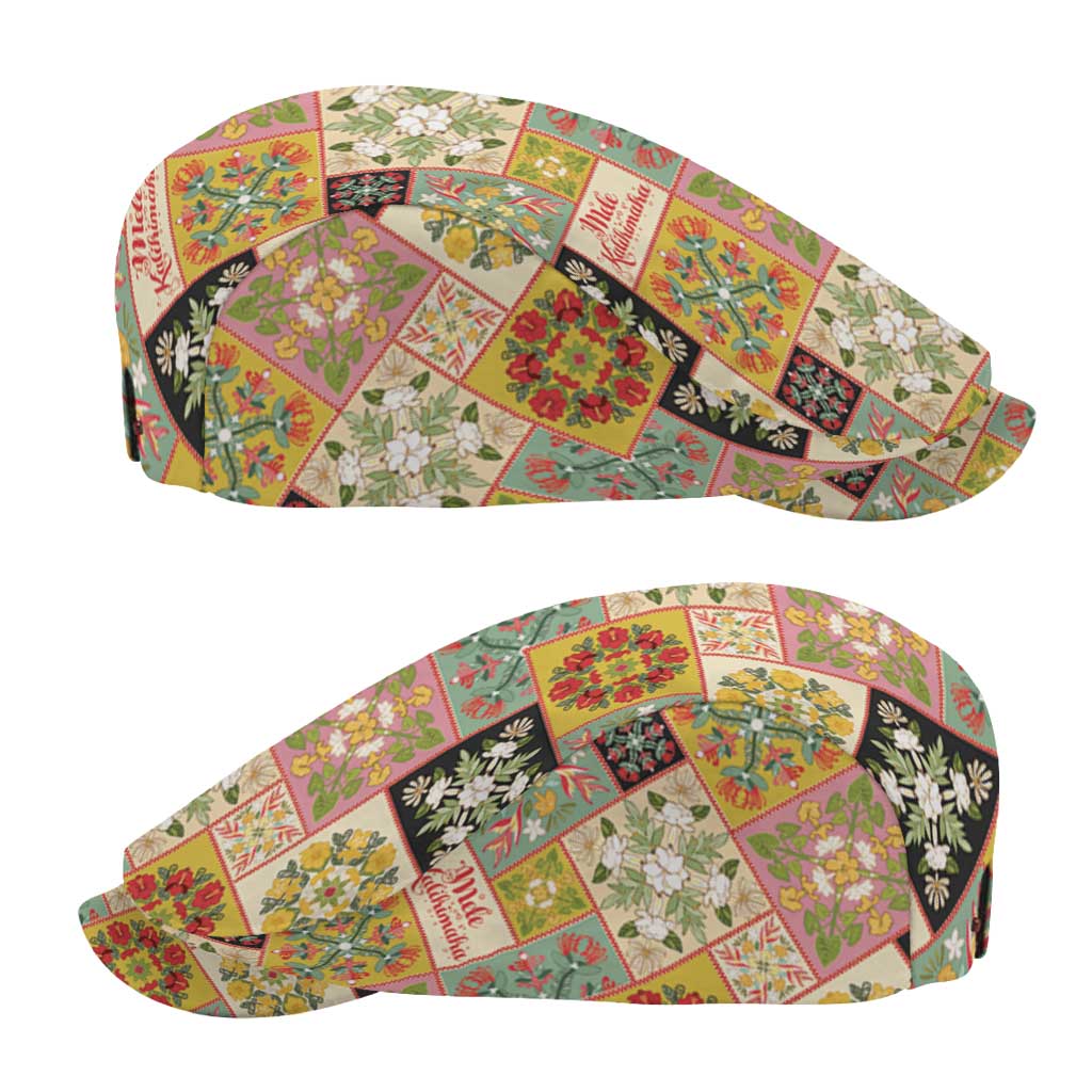 Mele Kalikimaka Hawaii Christmas Jeff Hat Melemele Mama Seamless Floral Motif - Polynesian Pride
