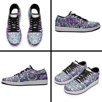 Mele Kalikimaka Hawaii Christmas Low Sneakers Poni Seamless Floral Motif - Polynesian Pride