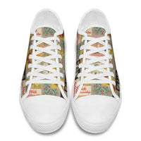 Mele Kalikimaka Hawaii Christmas Low Top Shoes Melemele Mama Seamless Floral Motif LT9 - Polynesian Pride