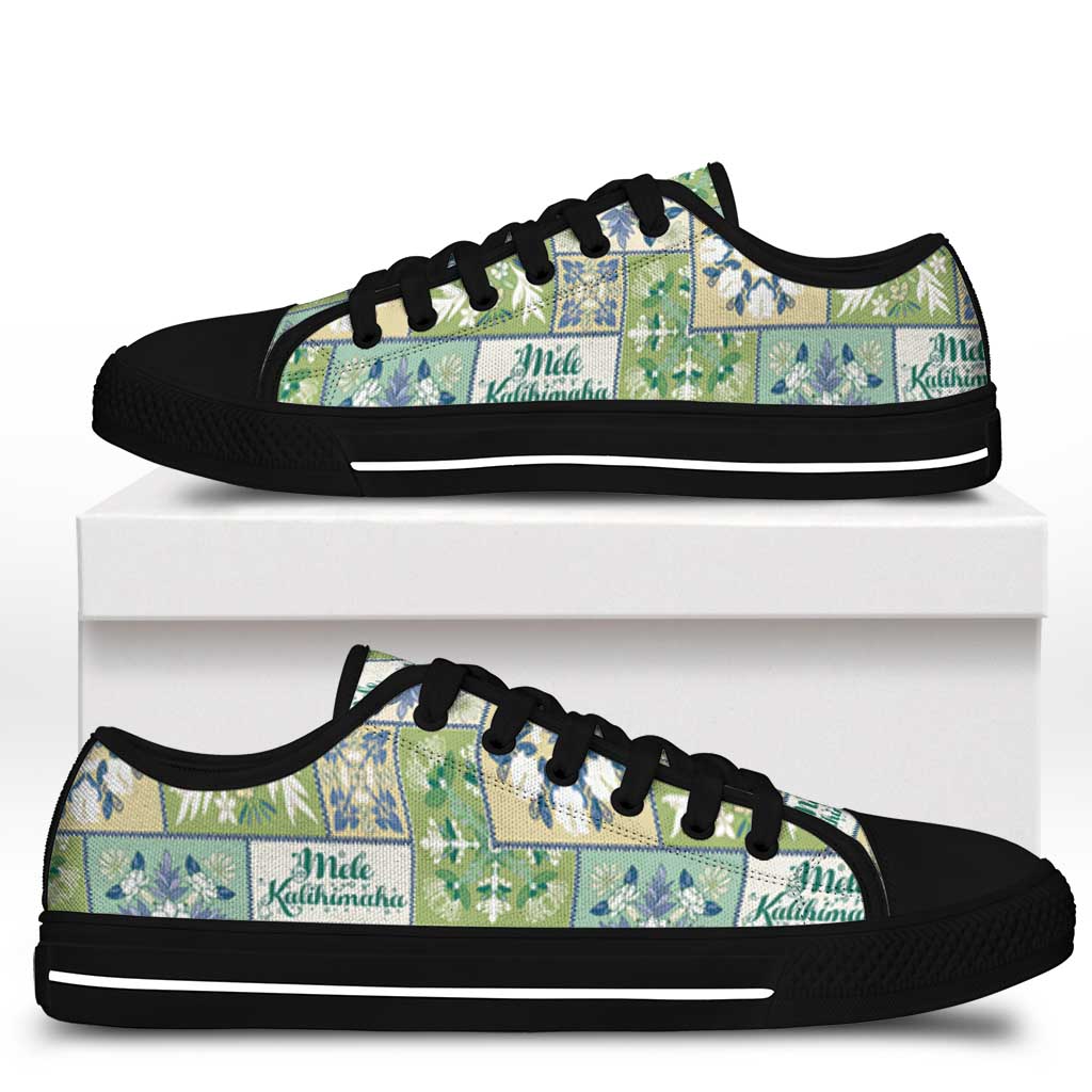 Mele Kalikimaka Hawaii Christmas Low Top Shoes Omaomao Seamless Floral Motif LT9 - Polynesian Pride