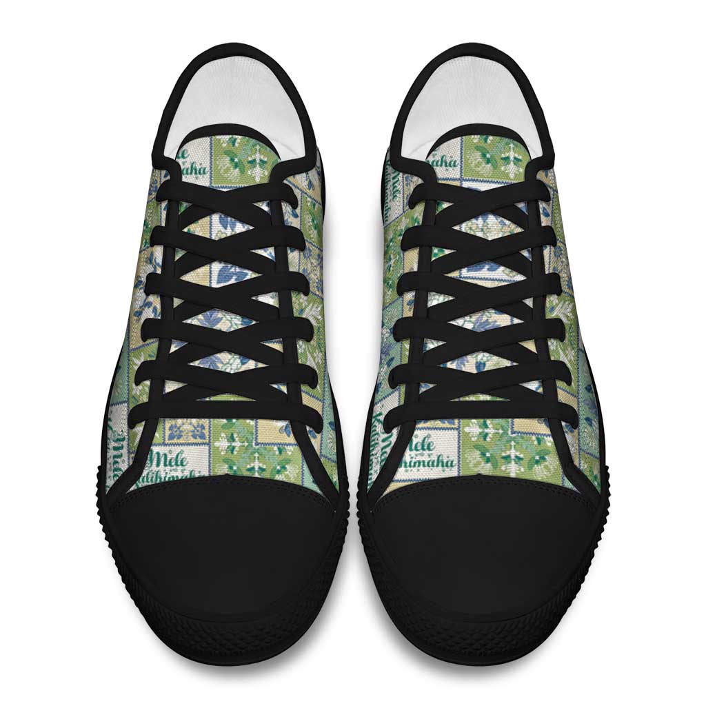 Mele Kalikimaka Hawaii Christmas Low Top Shoes Omaomao Seamless Floral Motif LT9 - Polynesian Pride