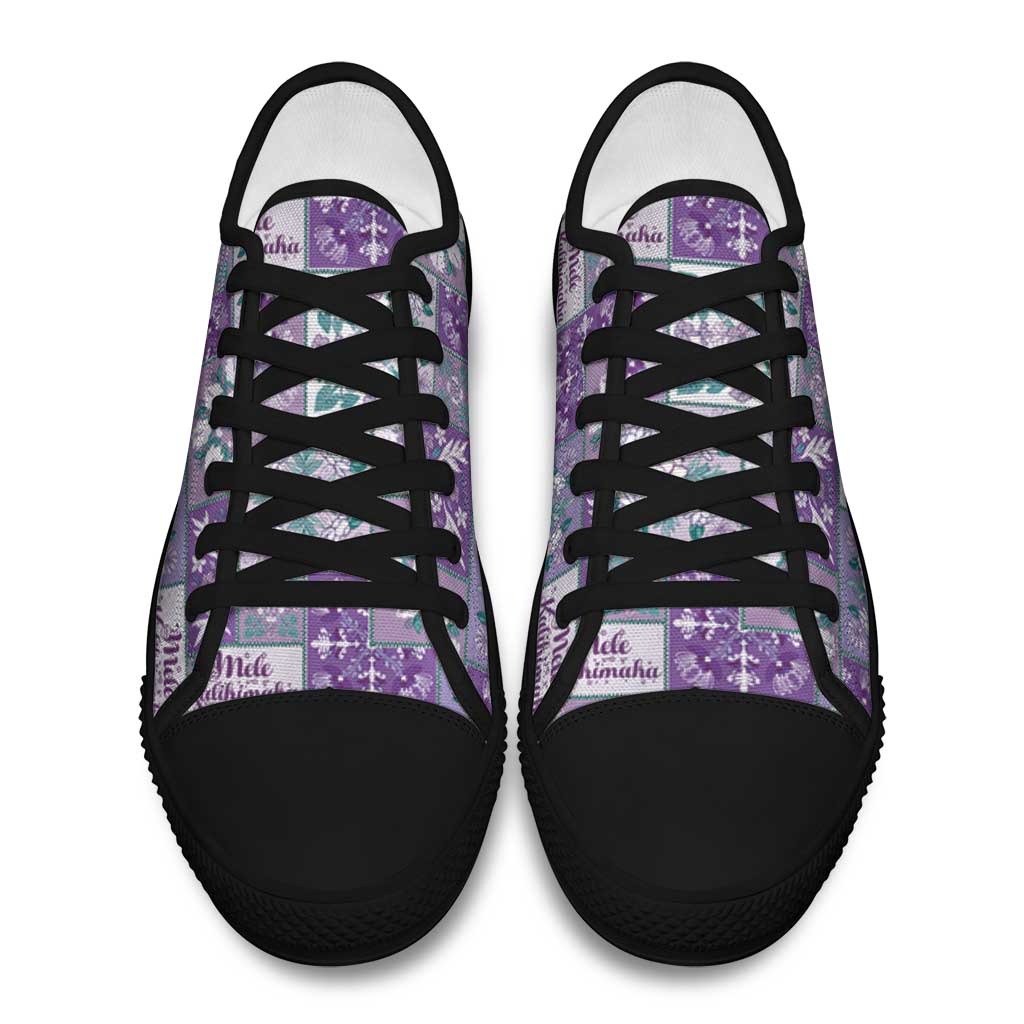 Mele Kalikimaka Hawaii Christmas Low Top Shoes Poni Seamless Floral Motif LT9 - Polynesian Pride