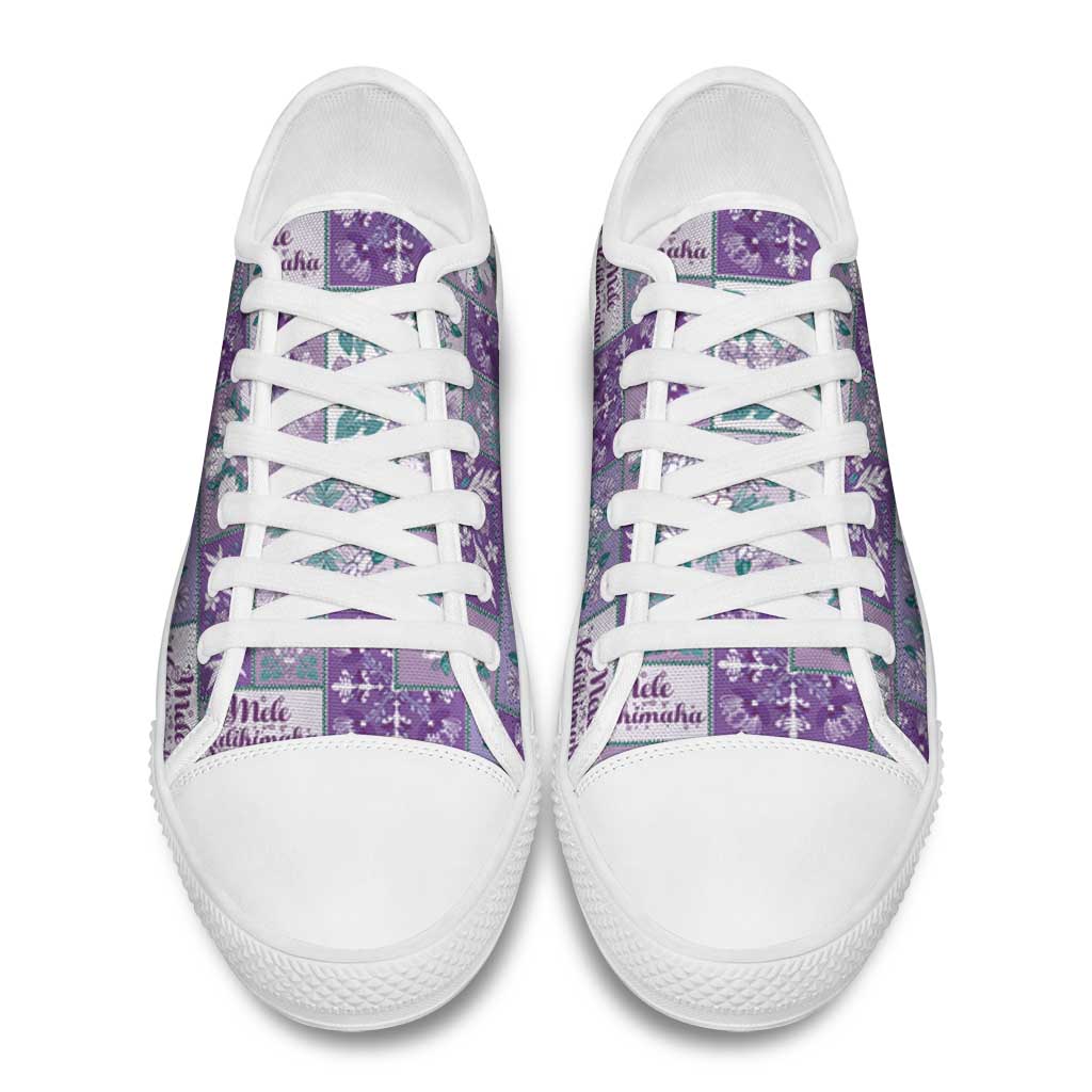 Mele Kalikimaka Hawaii Christmas Low Top Shoes Poni Seamless Floral Motif LT9 - Polynesian Pride