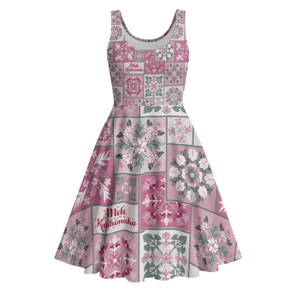 Mele Kalikimaka Hawaii Christmas Midi Dress Akala Seamless Floral Motif - Polynesian Pride