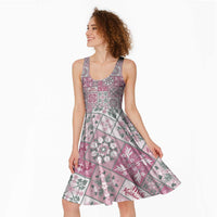 Mele Kalikimaka Hawaii Christmas Midi Dress Akala Seamless Floral Motif - Polynesian Pride