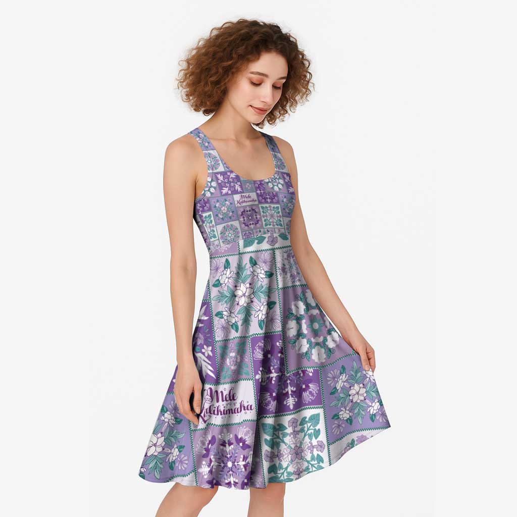 Mele Kalikimaka Hawaii Christmas Midi Dress Poni Seamless Floral Motif - Polynesian Pride