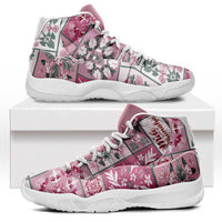 Mele Kalikimaka Hawaii Christmas Sneakers J11 Akala Seamless Floral Motif - Polynesian Pride