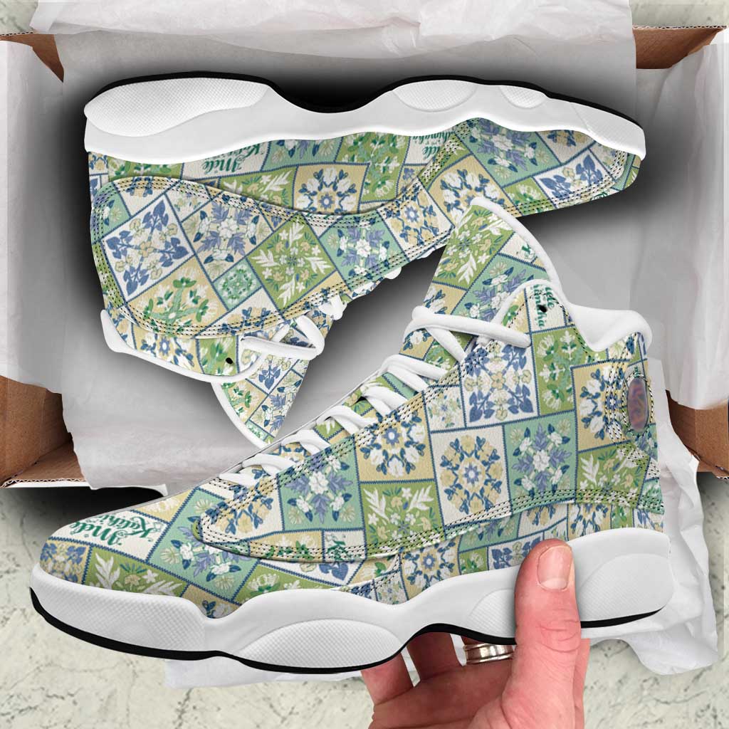 Mele Kalikimaka Hawaii Christmas Sneakers J13 Omaomao Seamless Floral Motif - Polynesian Pride