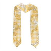 Melemele Aloha Hawaii Graduation Stole Plumeria Lei With Palaka Motif - Polynesian Pride