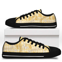 Melemele Aloha Hawaii Low Top Shoes Plumeria Lei With Palaka Motif LT14 - Polynesian Pride