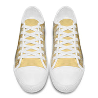 Melemele Aloha Hawaii Low Top Shoes Plumeria Lei With Palaka Motif LT14 - Polynesian Pride