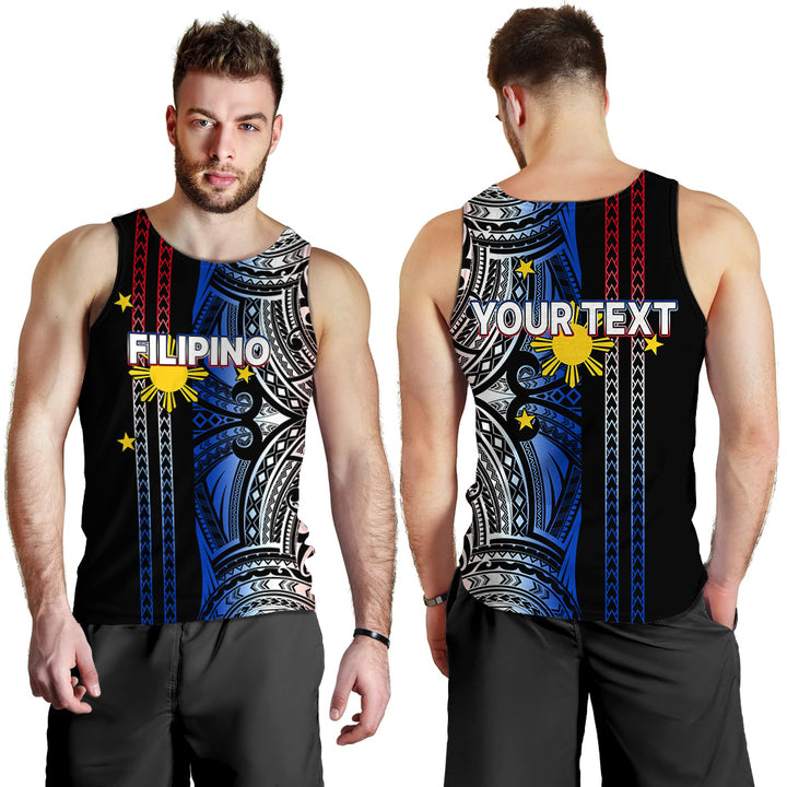 Custom Filipino Men Tank Top Polynesian Tribal Black LT9 - Polynesian Pride