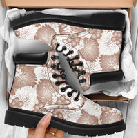 Mocha Mousse Aloha Hawaii All Season Boots Monstera Hibiscus Plumeria Seamless Vibes LT14 Mocha Mousse - Polynesian Pride