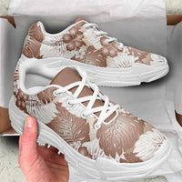 Mocha Mousse Aloha Hawaii Chunky Sneakers Monstera Hibiscus Plumeria Seamless Vibes - Polynesian Pride