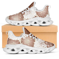 Mocha Mousse Aloha Hawaii Clunky Sneakers Monstera Hibiscus Plumeria Seamless Vibes - Polynesian Pride