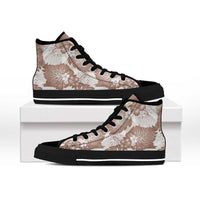 Mocha Mousse Aloha Hawaii High Top Shoes Monstera Hibiscus Plumeria Seamless Vibes LT14 - Polynesian Pride