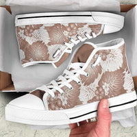 Mocha Mousse Aloha Hawaii High Top Shoes Monstera Hibiscus Plumeria Seamless Vibes LT14 Mocha Mousse - Polynesian Pride