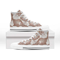 Mocha Mousse Aloha Hawaii High Top Shoes Monstera Hibiscus Plumeria Seamless Vibes LT14 - Polynesian Pride