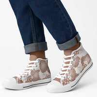 Mocha Mousse Aloha Hawaii High Top Shoes Monstera Hibiscus Plumeria Seamless Vibes LT14 - Polynesian Pride