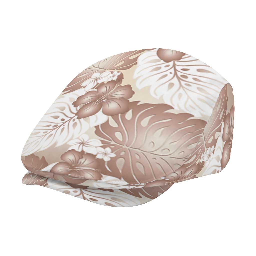 Mocha Mousse Aloha Hawaii Jeff Hat Monstera Hibiscus Plumeria Seamless Vibes - Polynesian Pride