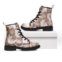 Mocha Mousse Aloha Hawaii Leather Boots Monstera Hibiscus Plumeria Seamless Vibes LT14 Mocha Mousse - Polynesian Pride