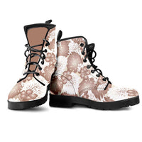 Mocha Mousse Aloha Hawaii Leather Boots Monstera Hibiscus Plumeria Seamless Vibes LT14 - Polynesian Pride