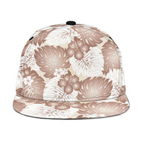 Mocha Mousse Aloha Hawaii Snapback Cap Monstera Hibiscus Plumeria Seamless Vibes - Polynesian Pride