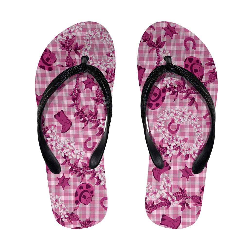 Mokihana Maile Ilima Leis Paniolo Palaka Flip Flops Hawaiian Omaomo Ulaula Spirit - Polynesian Pride