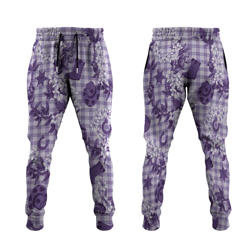 Mokihana Maile Ilima Leis Paniolo Palaka Jogger Pants Hawaiian Poni Spirit - Polynesian Pride