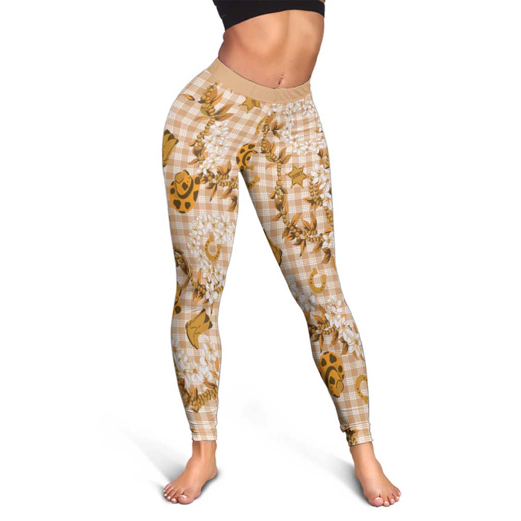 Mokihana Maile Ilima Leis Paniolo Palaka Leggings Hawaiian Kula Spirit - Polynesian Pride