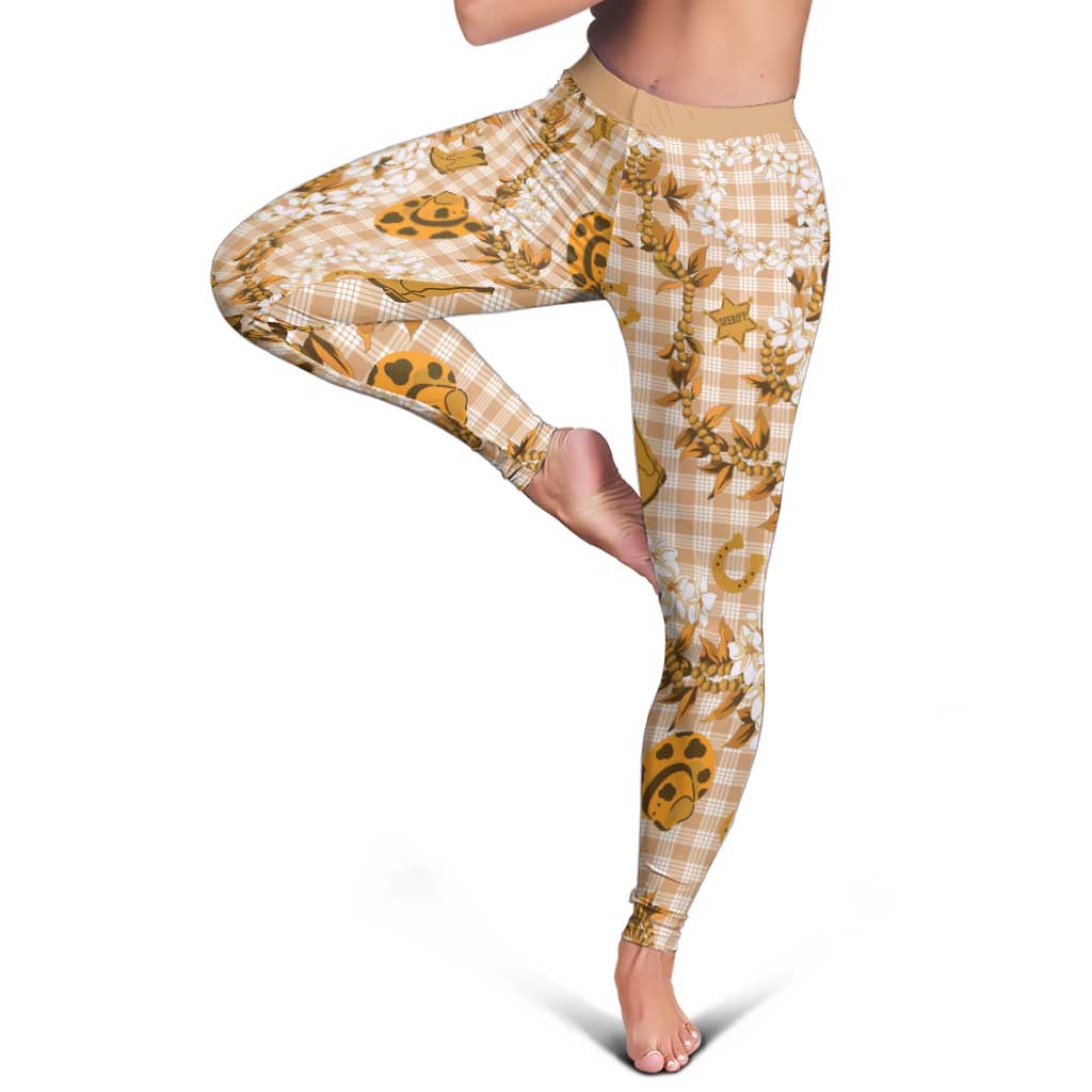 Mokihana Maile Ilima Leis Paniolo Palaka Leggings Hawaiian Kula Spirit - Polynesian Pride