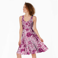 Mokihana Maile Ilima Leis Paniolo Palaka Midi Dress Hawaiian Omaomo Ulaula Spirit - Polynesian Pride