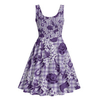 Mokihana Maile Ilima Leis Paniolo Palaka Midi Dress Hawaiian Poni Spirit - Polynesian Pride