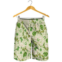Mokihana Maile Ilima Leis Paniolo Palaka Shorts for Men Hawaiian Omaomo Ala Spirit - Polynesian Pride