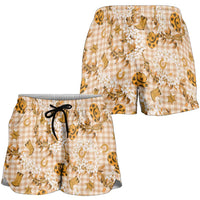 Mokihana Maile Ilima Leis Paniolo Palaka Shorts for Women Hawaiian Kula Spirit - Polynesian Pride