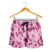Mokihana Maile Ilima Leis Paniolo Palaka Shorts for Women Hawaiian Omaomo Ulaula Spirit - Polynesian Pride
