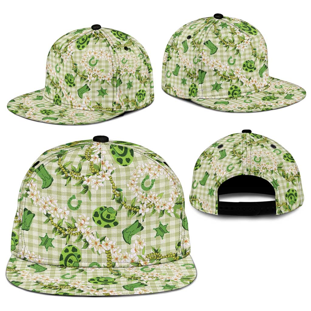 Mokihana Maile Ilima Leis Paniolo Palaka Snapback Cap Hawaiian Omaomo Ala Spirit - Polynesian Pride