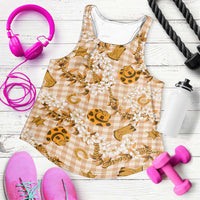 Mokihana Maile Ilima Leis Paniolo Palaka Women Racerback Tank Hawaiian Kula Spirit - Polynesian Pride