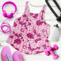 Mokihana Maile Ilima Leis Paniolo Palaka Women Racerback Tank Hawaiian Omaomo Ulaula Spirit - Polynesian Pride