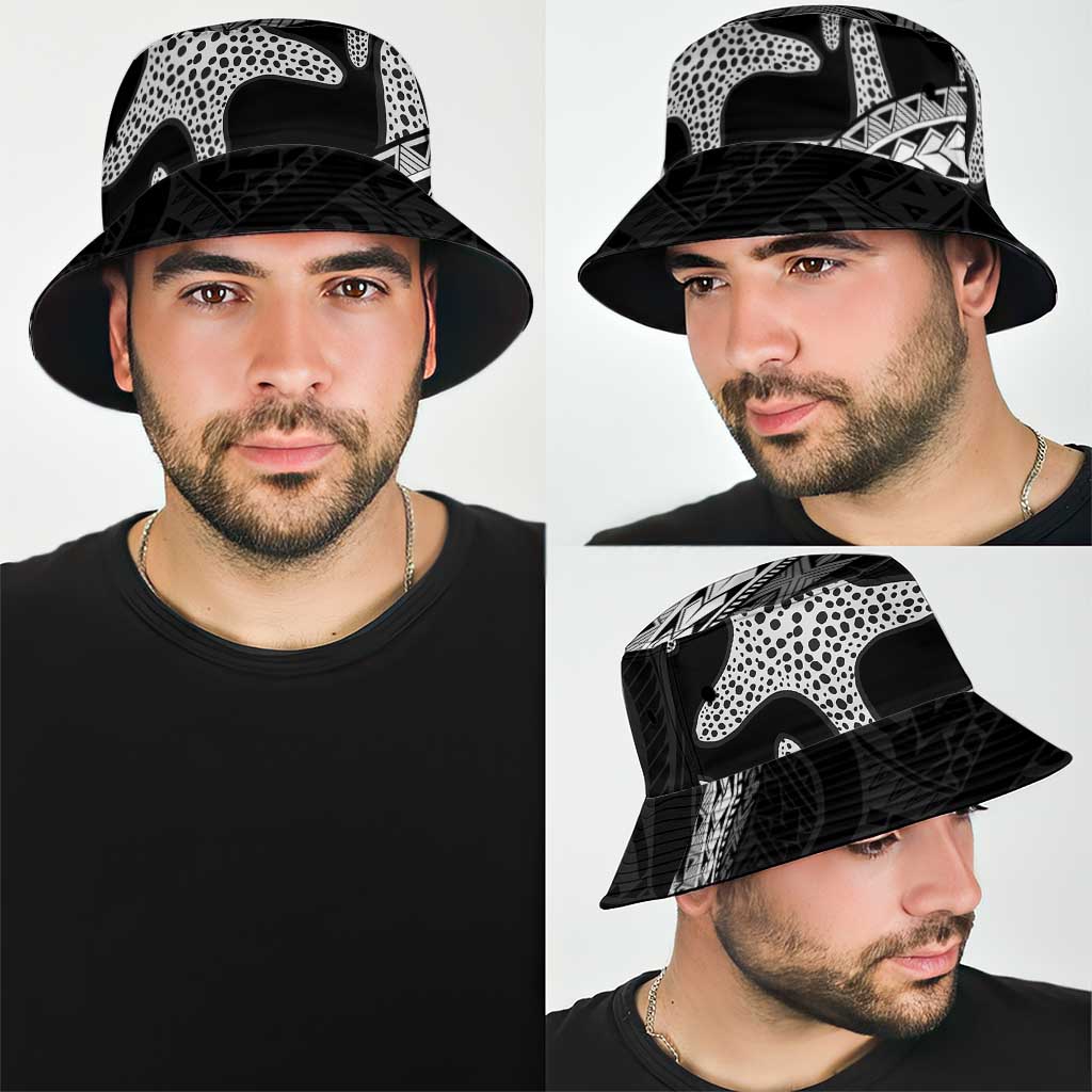 Monotone Polynesian Starfish Unique Pattern Bucket Hat